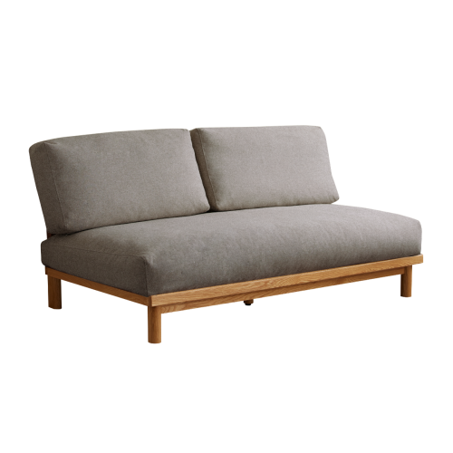 Solidwood Amber 3-Seater Sofa, 190cm, Grey & Natural