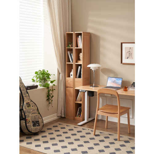 Solidwood Amber Bookcase with 1 Drawer and 1 Cabinet