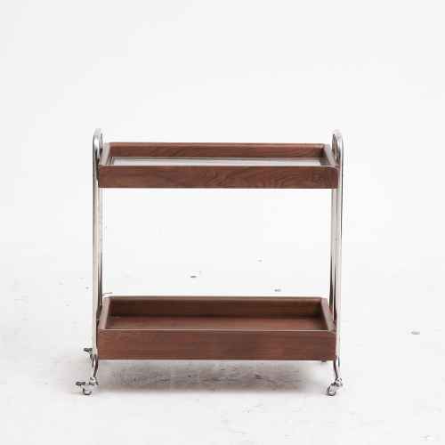 Solidwood Luxembourg Storage Trolley with Glass Top Shelf