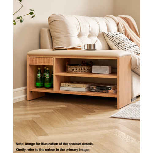 Solidwood Amber Shoe Storage Bench, Camel & Natural