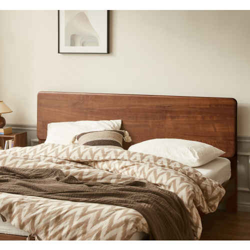 Solidwood Luxembourg Small Queen Bed Frame, Black Walnut