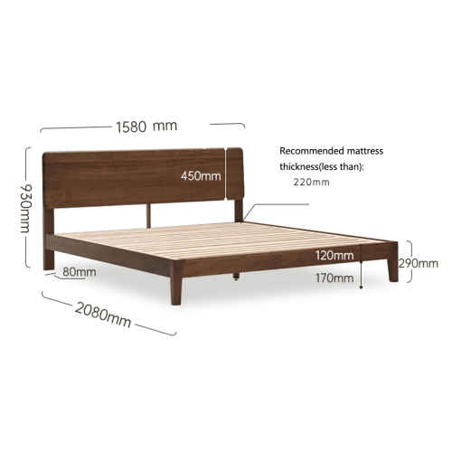 Solidwood Luxembourg Bed Frame, 1.5m