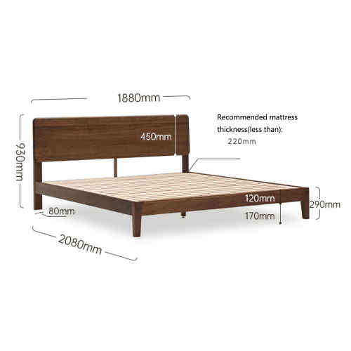 Solidwood Luxembourg Super King Bed Frame, Black Walnut