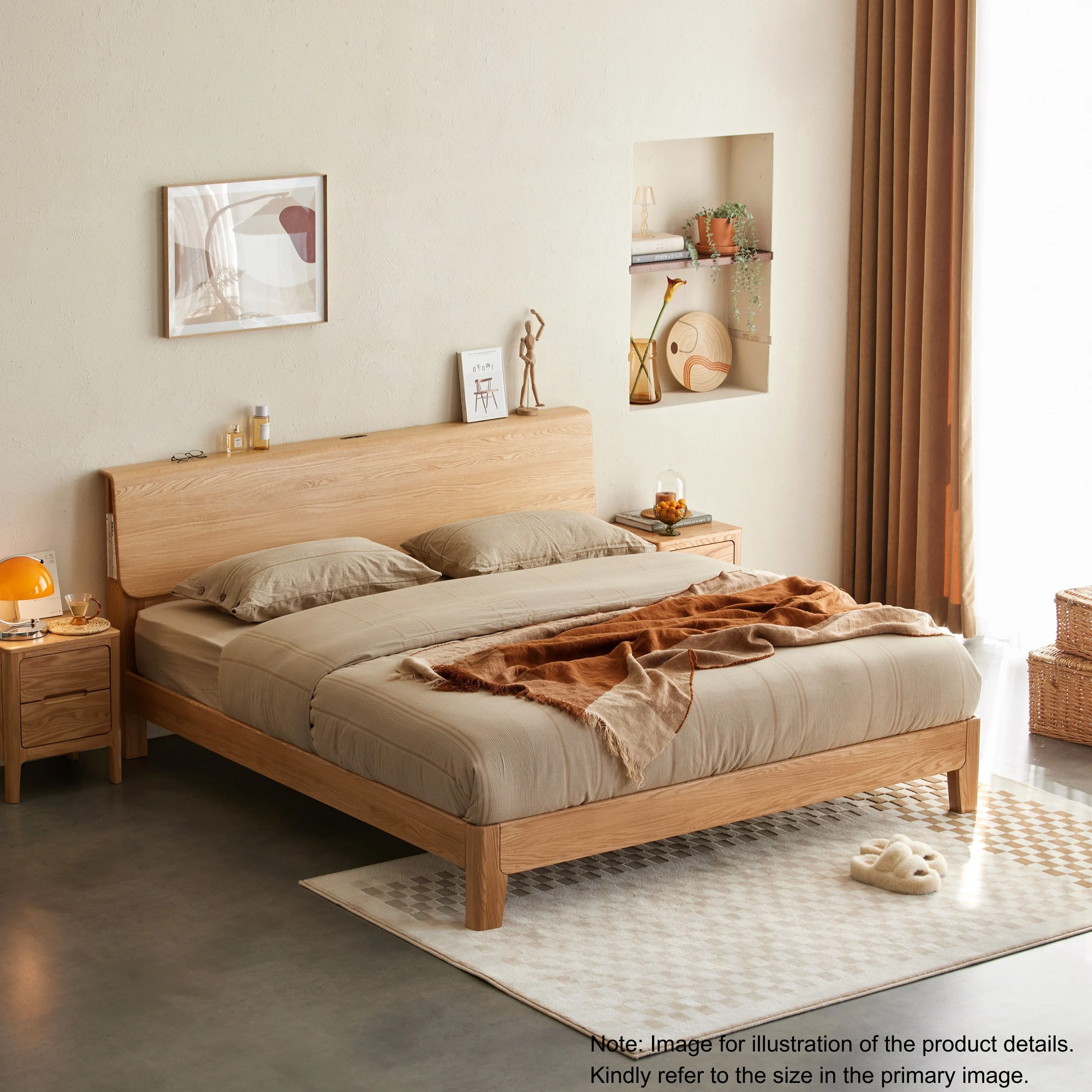 Solidwood Bailey Super King Bed Frame, High Profile, Oak
