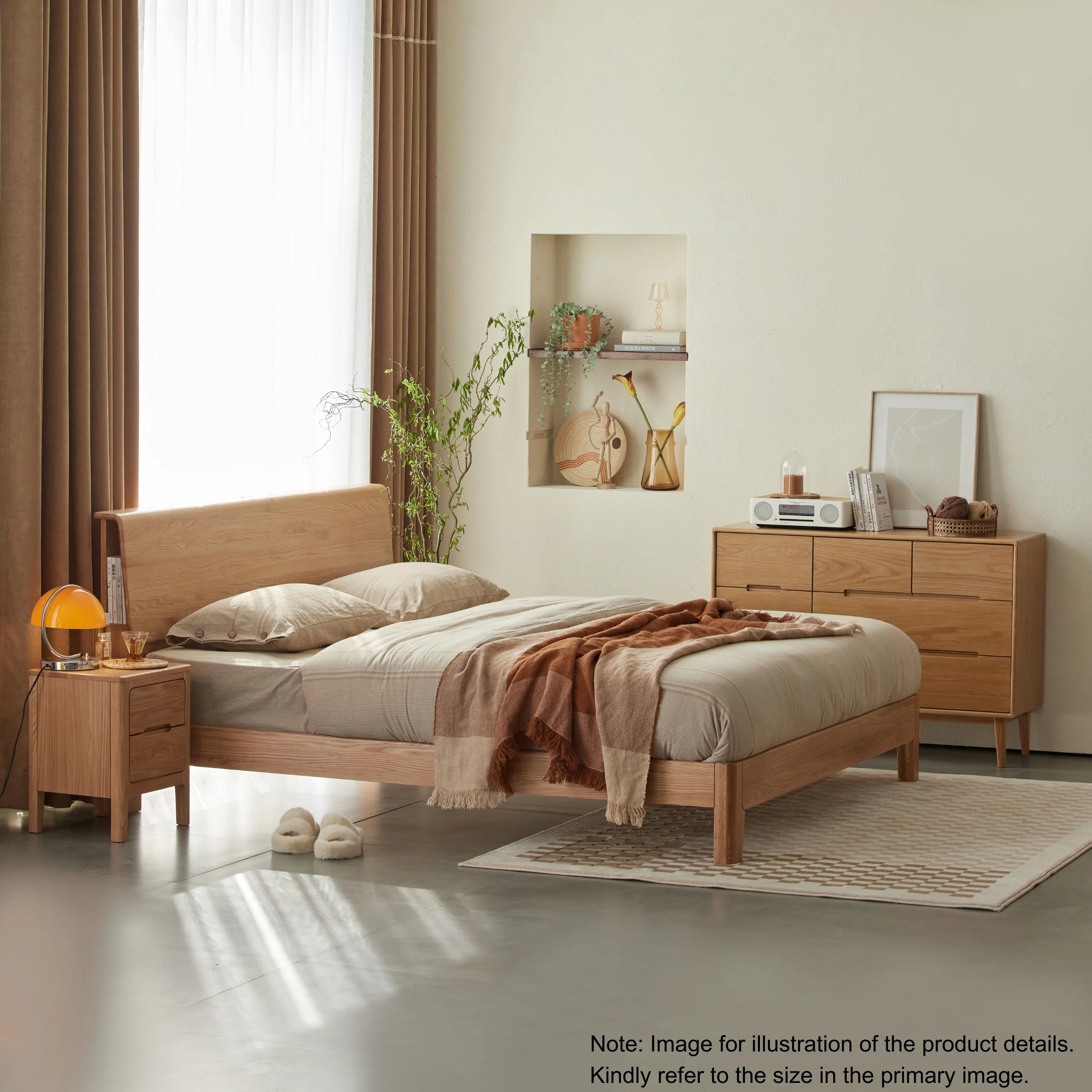 Solidwood Bailey Super King Bed Frame, High Profile, Oak