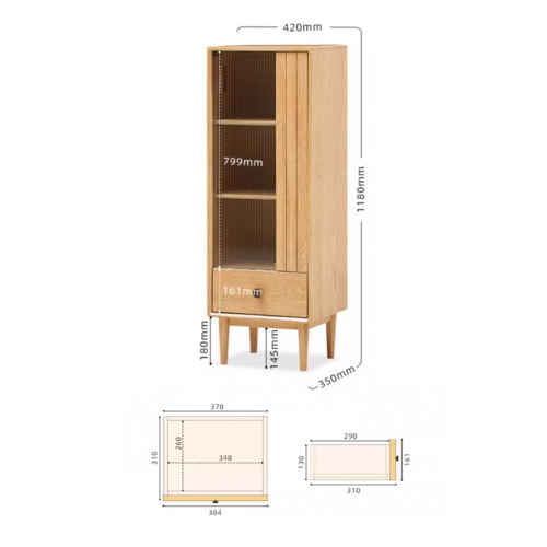 Solidwood Danya 3-Tier Storage Cabinet with Drawer