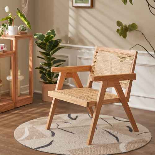 Solidwood Norway Rattan Armchair, Natural