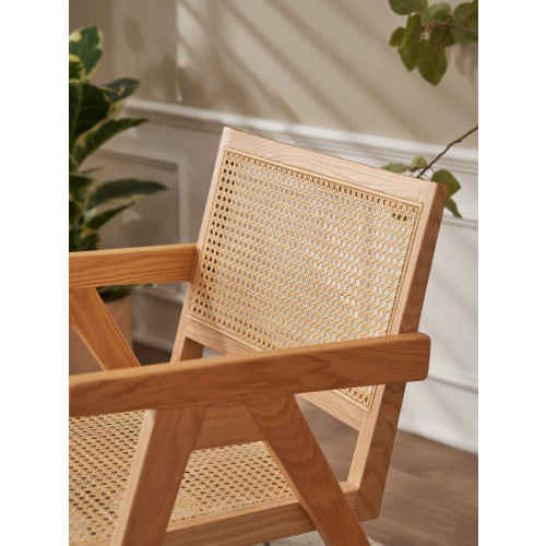 Solidwood Norway Rattan Armchair, Natural