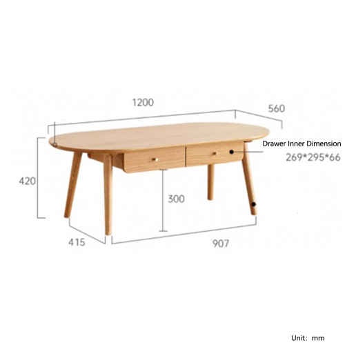 Solidwood Santa Rosa Coffee Table with 2 Drawers