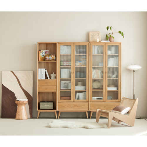 Solidwood Seattle Bookcase with Doors, 190cm