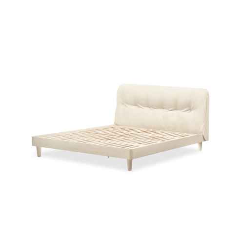 Solidwood Dolce Small Queen Bed Frame, Creamy White