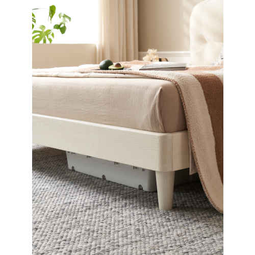 Solidwood Dolce Small Queen Bed Frame, Creamy White