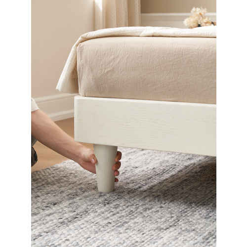 Solidwood Dolce Small Queen Bed Frame, Creamy White