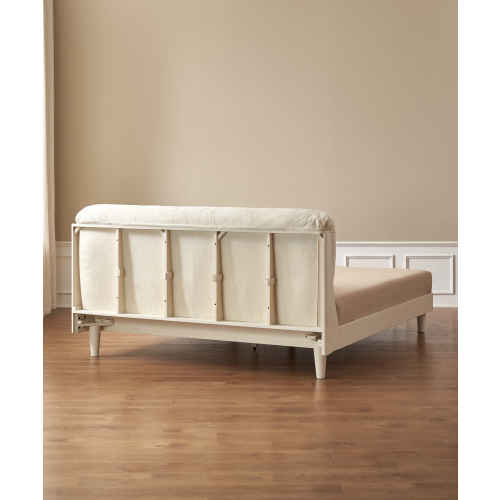 Solidwood Dolce Small Queen Bed Frame, Creamy White