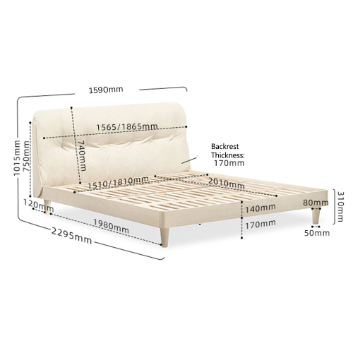 Solidwood Dolce Bed Frame, 1.5m