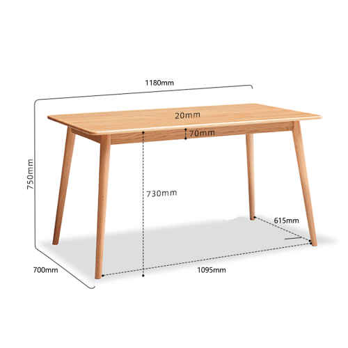 Solidwood Fuji Dining Table, 1.2m