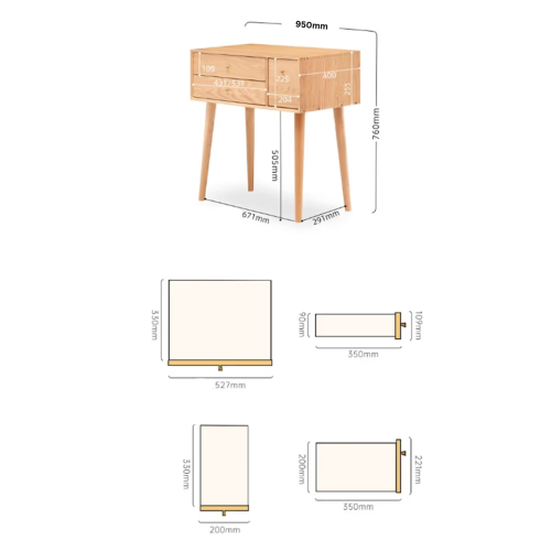 Solidwood Fuji Dressing Table, 95cm