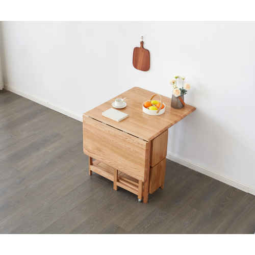 Solidwood Kano Foldable Dining Table with 2 shelves