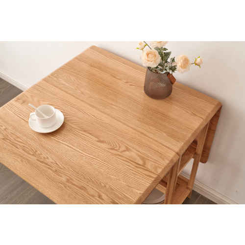 Solidwood Kano Foldable Dining Table with 2 shelves