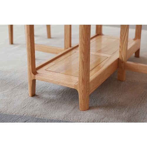 Solidwood Kano Foldable Dining Table with 2 shelves