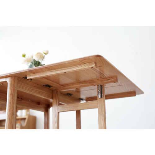 Solidwood Kano Foldable Dining Table with 2 shelves