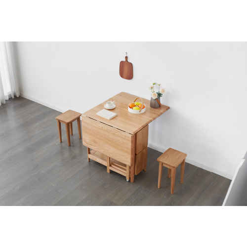 Solidwood Kano Foldable Dining Table with 2 Stools