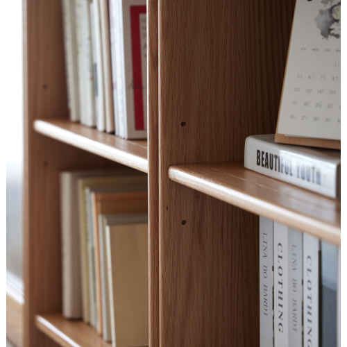 Solidwood Radiant Bookcase with Pegboard, Narrow