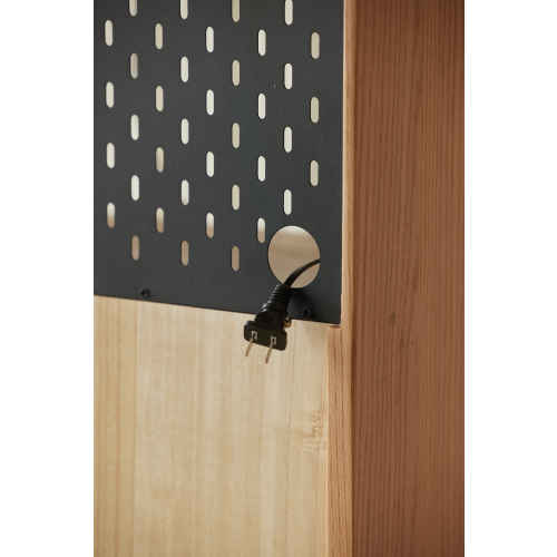 Solidwood Radiant Bookcase with Pegboard, Narrow