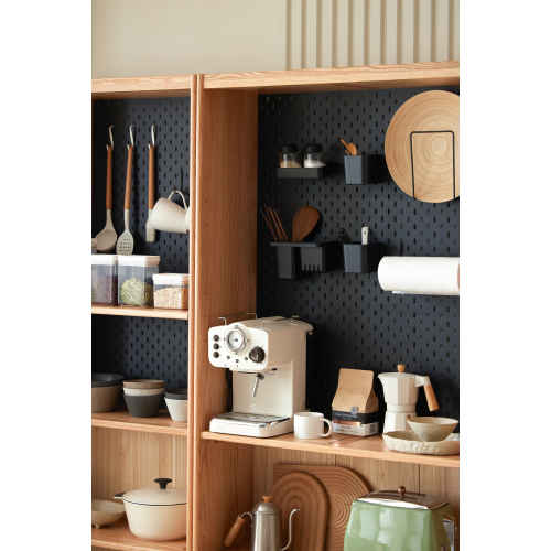 Solidwood Radiant Bookcase with Pegboard, Wide