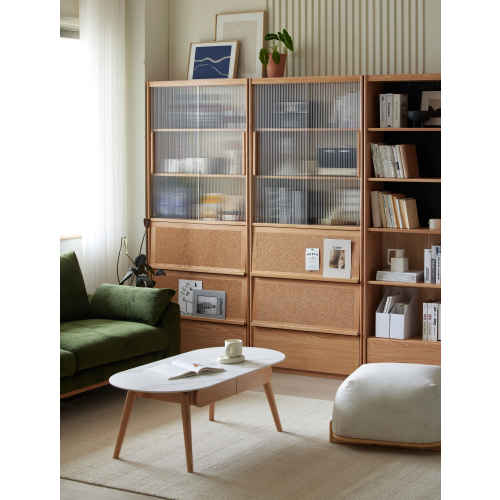 Solidwood Radiant Bookcase with Doors