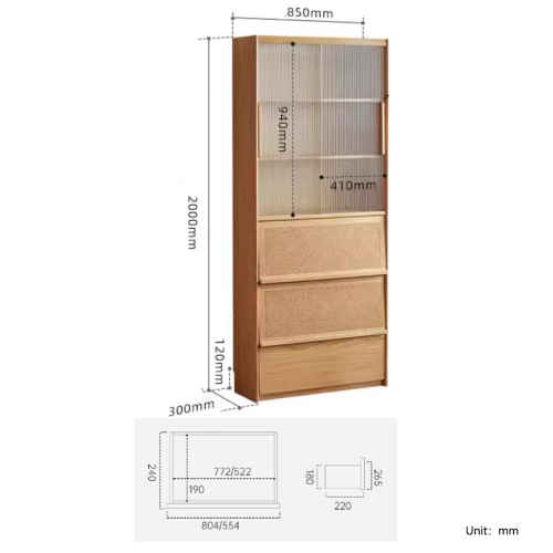 Solidwood Radiant Bookcase with Doors