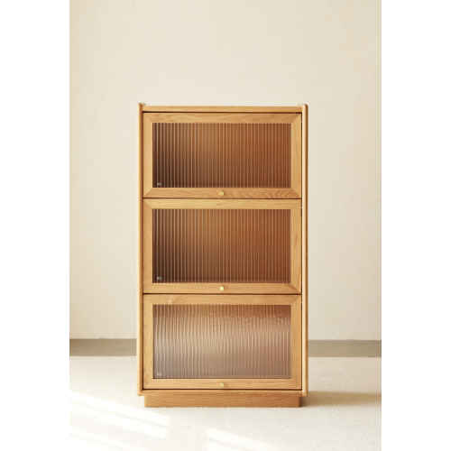 Solidwood Vitalis 3-Tier Storage Cabinet, 60x32x106cm