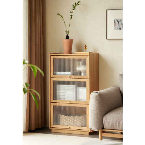 Solidwood Vitalis 3-Tier Storage Cabinet, 60x32x106cm