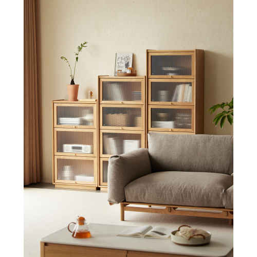 Solidwood Vitalis 3-Tier Storage Cabinet, 60x32x106cm