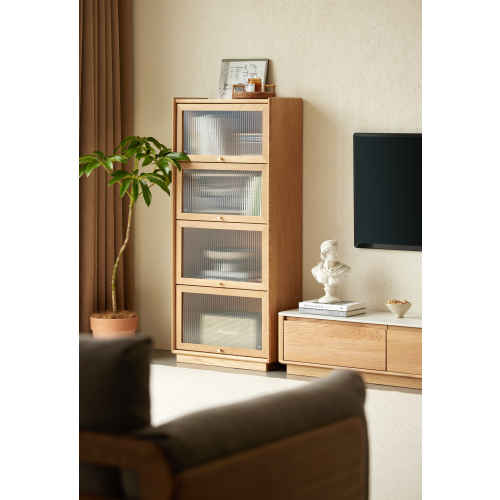 Solidwood Vitalis 4-Tier Storage Cabinet, 60x32x136cm