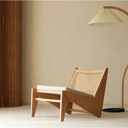 Solidwood Vitalis Rattan Armchair, Beige & Natural