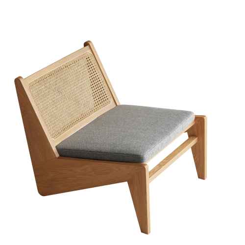 Solidwood Vitalis Rattan Armchair, Grey & Natural