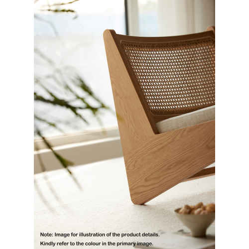 Solidwood Vitalis Rattan Armchair, Grey & Natural