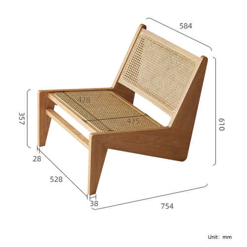 Solidwood Vitalis Rattan Armchair, Grey & Natural