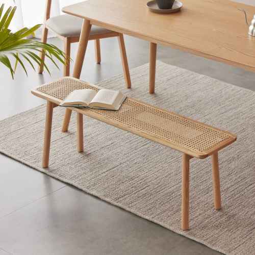 Solidwood Fuji Rattan Bench, 1.2m