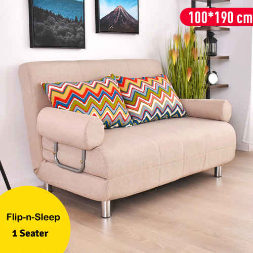 Urbana Flip-n-Sleep 1-Seater Sofa Bed, 100cm, Ivory