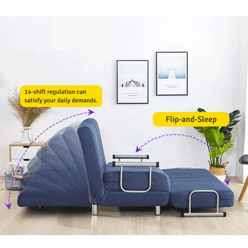 Urbana Flip-n-Sleep Sofa Bed, Blue, 120cm