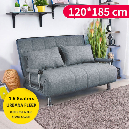 Urbana Flip-n-Sleep Sofa Bed, Dark Grey, 120cm