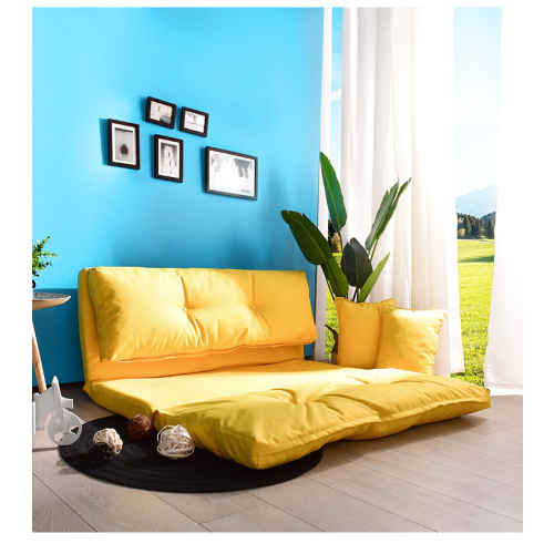 Urbana Japanese Futon Lounge 1-Seater Sofa Bed, 120cm, Yellow