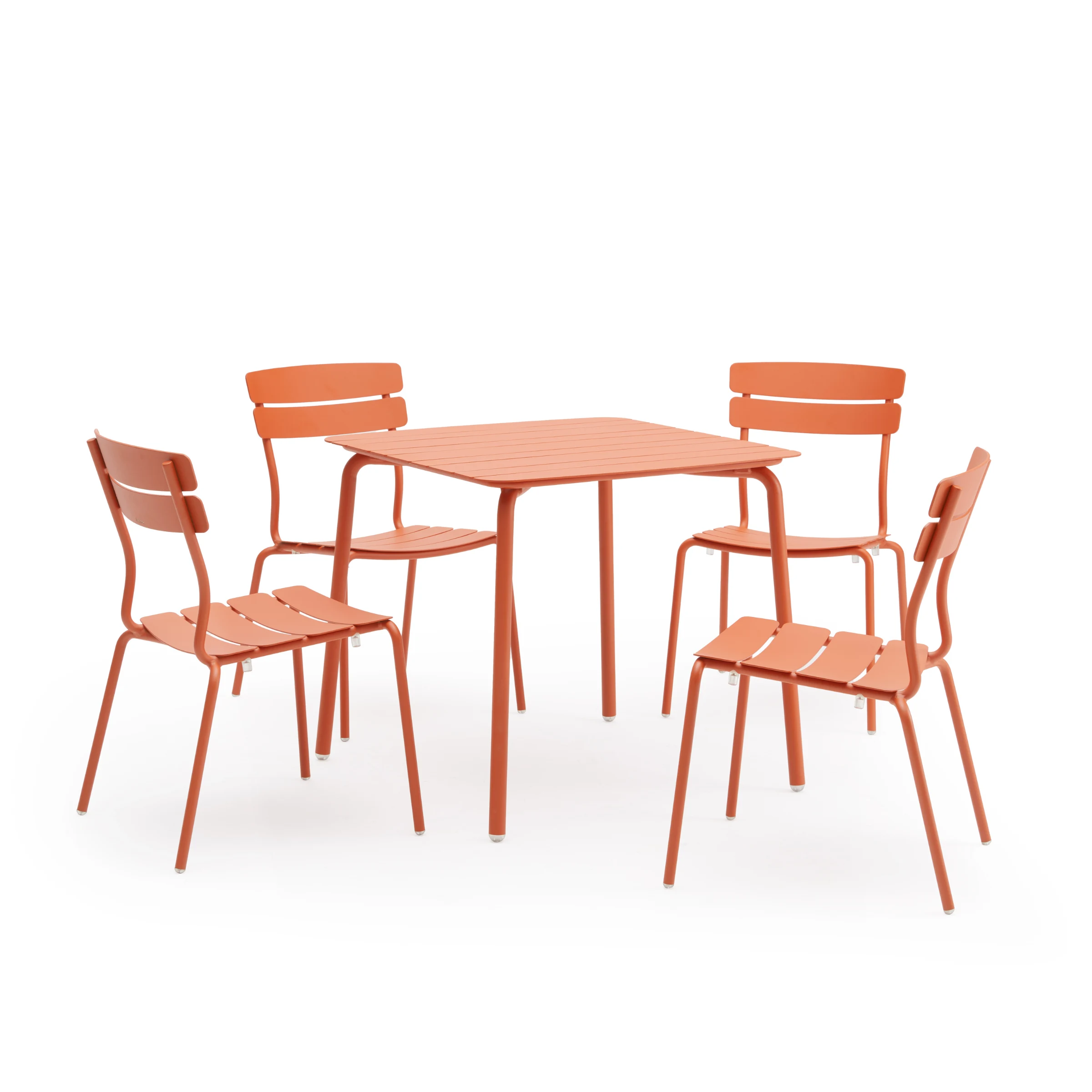 Wellmax Verano Outdoor Aluminium Square Dining Table Set with 4 Chairs, Terracotta