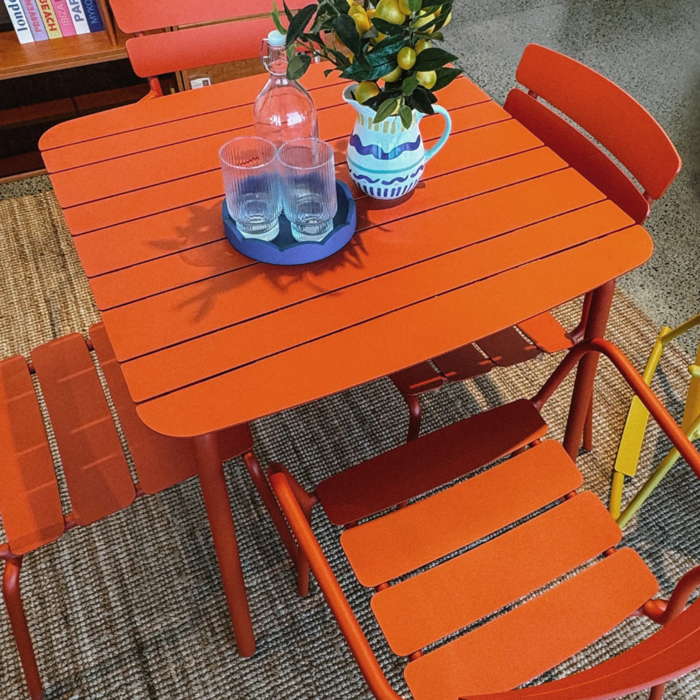 Wellmax Verano Outdoor Aluminium Square Dining Table Set with 2 Chairs, Terracotta