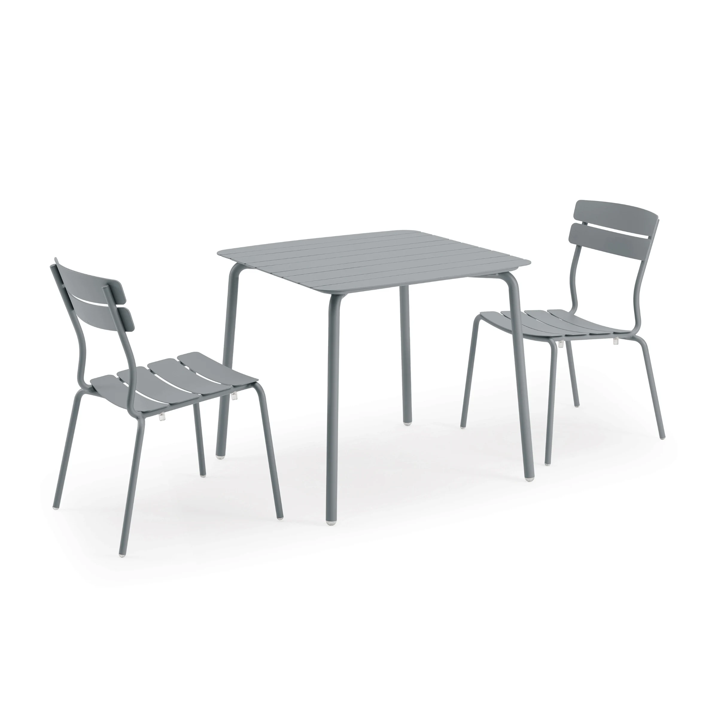Wellmax Verano Outdoor Aluminium Square Dining Table Set with 2 Chairs, Grey
