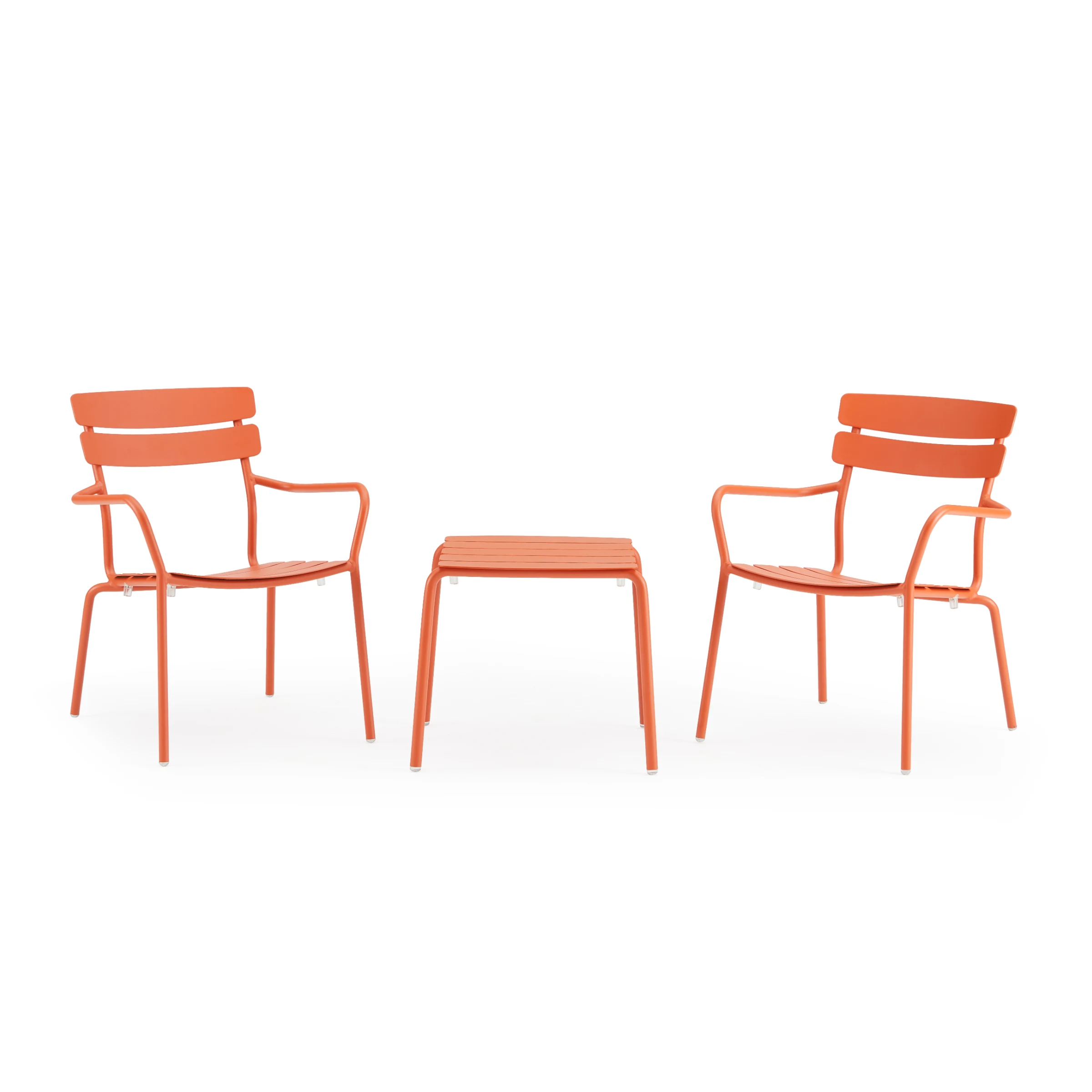 Wellmax Verano Balcony Aluminium Side Table and Chairs Set, Terracotta