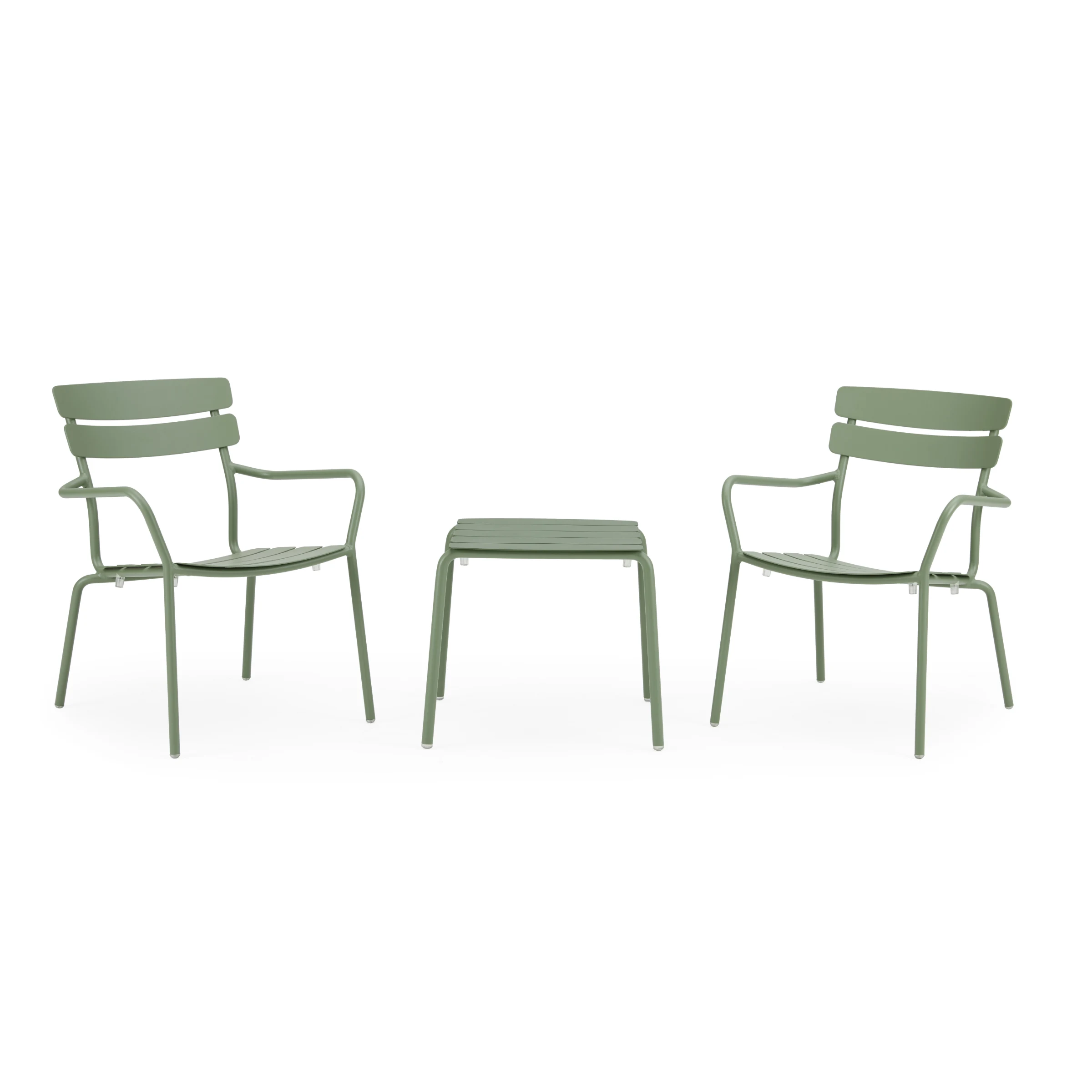 Wellmax Verano Balcony Aluminium Side Table and Chairs Set, Green