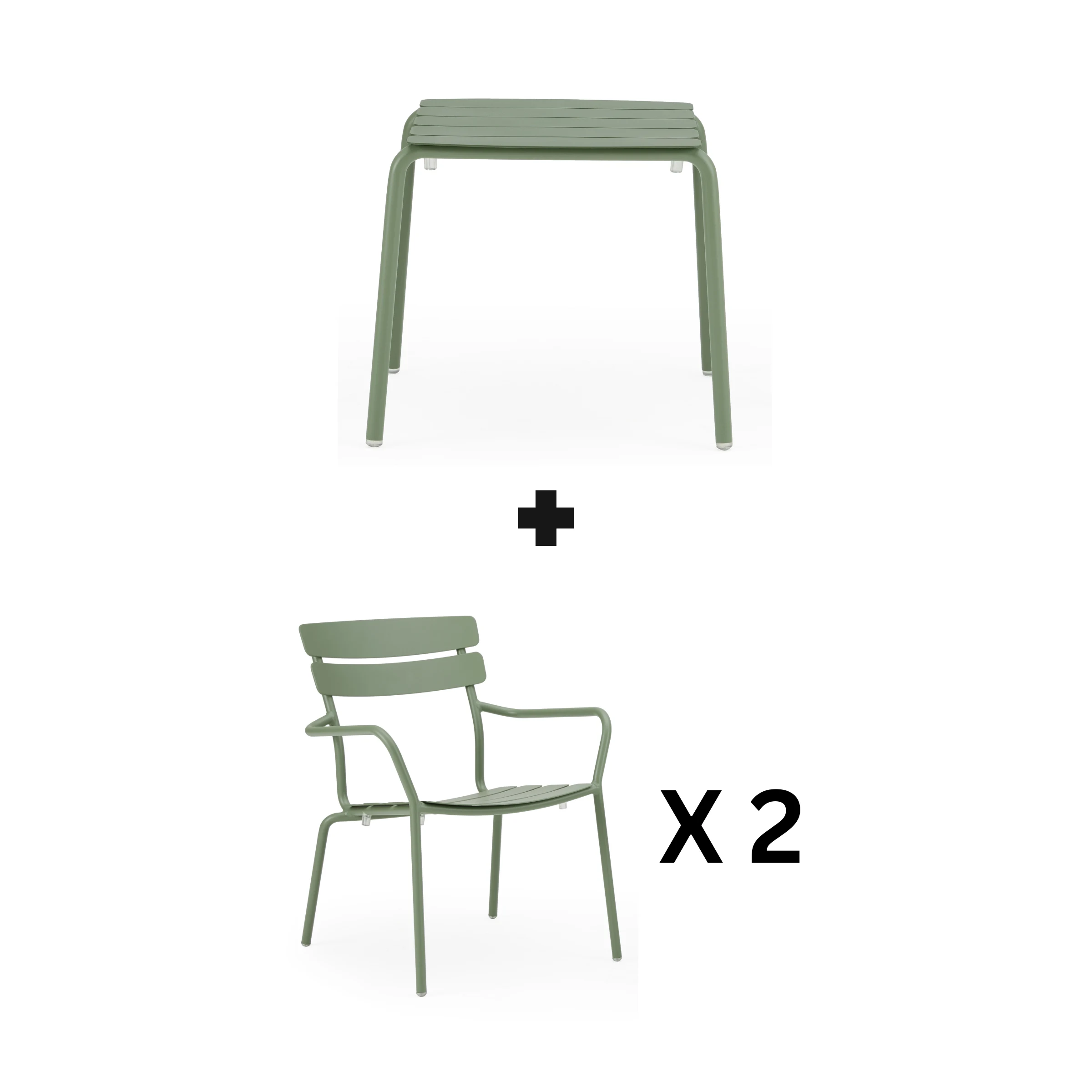 Wellmax Verano Balcony Aluminium Side Table and Chairs Set, Green